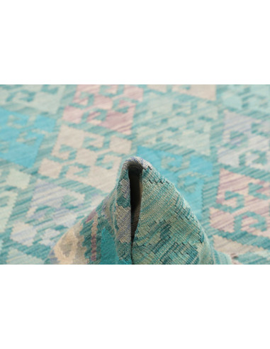 Tappeto Kilim Afghanistan 206x304 Turchese Beig