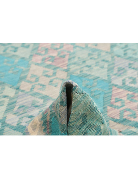 Tappeto Kilim Afghanistan 206x304 Turchese Beig