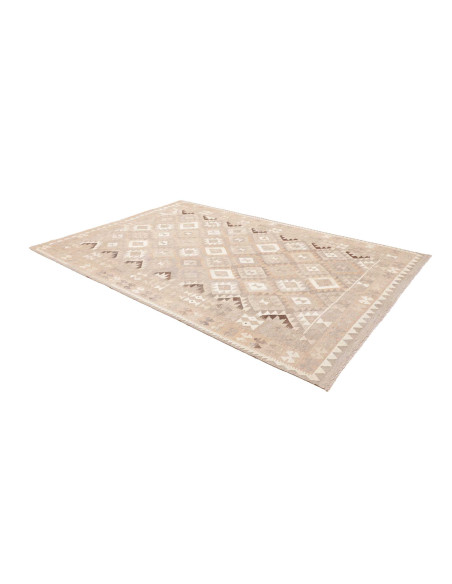 Tappeto Kilim Afghanistan 204x295 Beige Grigio