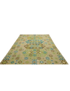 Rug Kilim Afghanistan 193x299 Sage Green Turquo 2