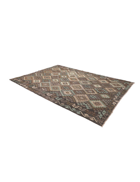 Rug Kilim Afghanistan 205x290 Brown Grey Teal B
