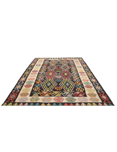Rug Kilim Afghanistan 205x305 Dark Brown Cream 2