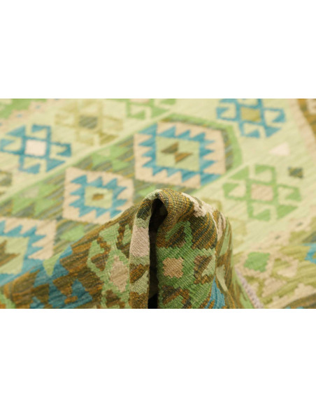 Rug Kilim Afghanistan 197x307 Green Brown Turqu