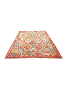 Rug Kilim Afghanistan maroon sky blue 183x243 2