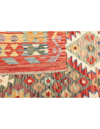 Rug Kilim Afghanistan maroon sky blue 183x243