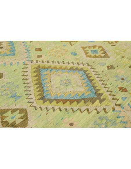 Tappeto Kilim Afghanistan 209x291 Verde Chiaro