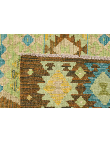 Tappeto Kilim Afghanistan 205x292 Marrone Verde