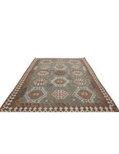 Rug Kilim Afghanistan 203x294 Teal Brown Beige 2