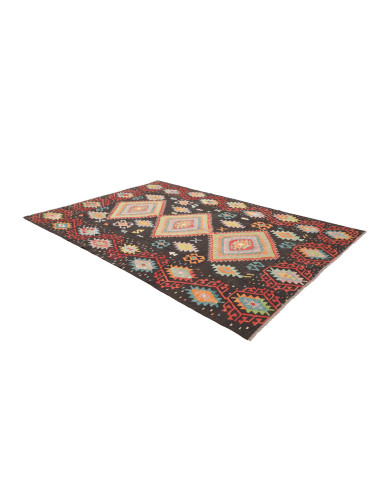 Rug Kilim Afghanistan 206x291 Dark Grey Black R