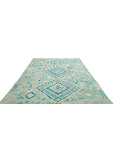 Rug Kilim Afghanistan 205x307 Aqua Blue Light T 2