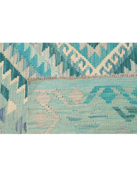 Rug Kilim Afghanistan 205x307 Aqua Blue Light T