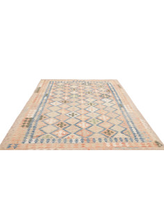 Rug Kilim Afghanistan 200x292 Beige Peach Blue 2
