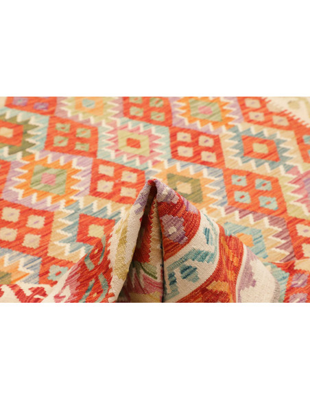 Tappeto Kilim Afghanistan 203x293 Arancio Rosso