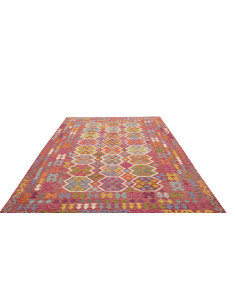 Tappeto Kilim Afghanistan 201x294 Rosso Fucsia 2