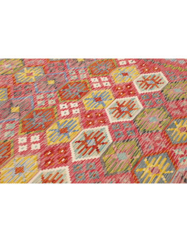 Rug Kilim Afghanistan 203x298 Pink Red Yellow B
