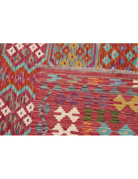 Tappeto Kilim Afghanistan 249x350 Rosso Multico