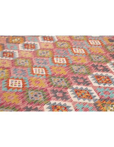 Rug Kilim Afghanistan 254x293 Dusty Rose Turquo