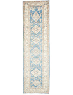 Rug Kazak Afghanistan 100x350 Sky Blue Ivory