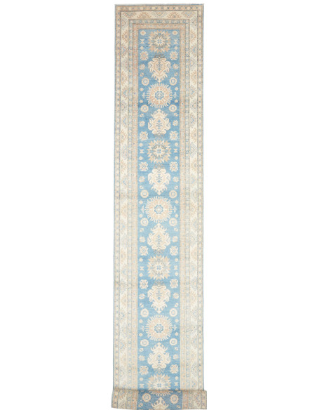 Tappeto Kazak Afghanistan 82x583 Azzurro Beige
