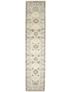 Tappeto Kazak Afghanistan 84x392 Azzurro Tenue