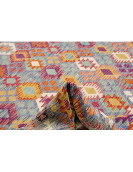 Rug Kilim Afghanistan 267x359 Sky Blue Orange R