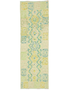 Tappeto Kilim Afghanistan 76x235 Verde Menta Tu