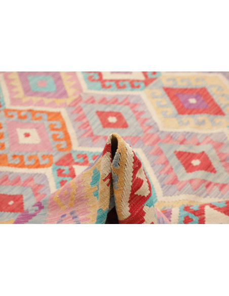 Tappeto Kilim Afghanistan 306x383 Rosa Viola Bl