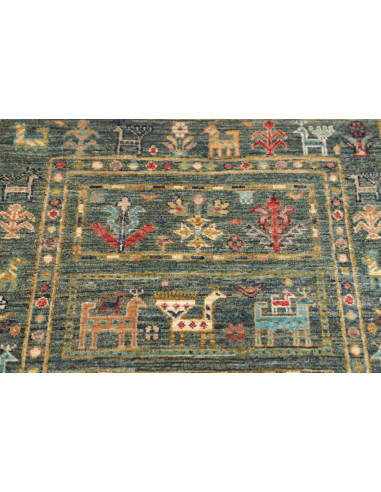 Rug Rubin Pakistan 76x237 Petrol Blue Ocher Rus