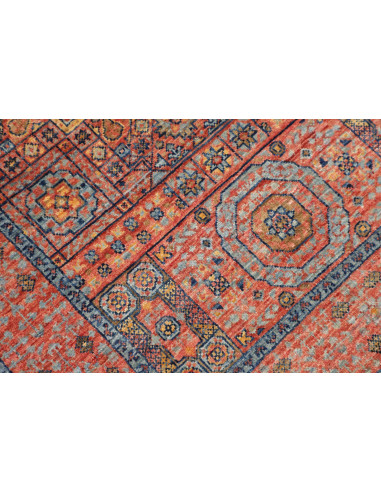 Rug Mamlouk Pakistan 79x204 Terracotta Blue Gol
