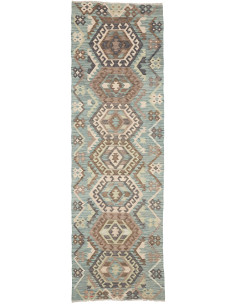 Rug Kilim Afghanistan 86x285 Muted Teal Brown