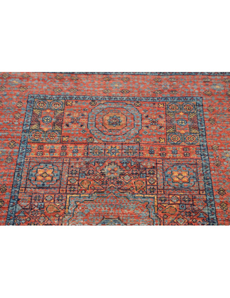 Tappeto Mamlouk Pakistan 79x204 Terracotta Blu