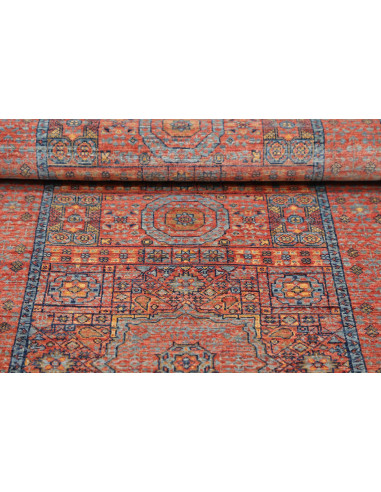 Tappeto Mamlouk Pakistan 79x204 Terracotta Blu