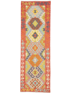 Rug Kilim Afghanistan 78x243 Coral Red Orange