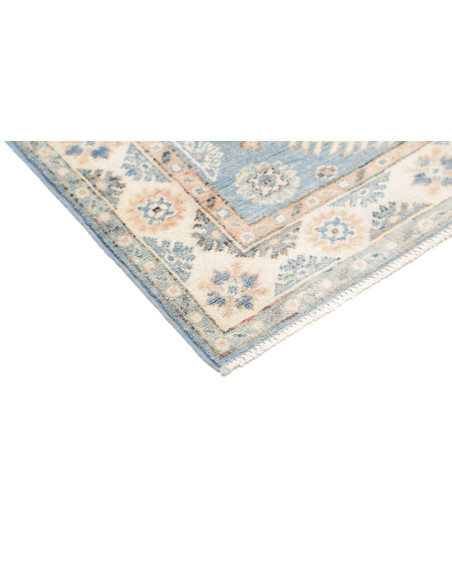 Tappeto Kazak Afghanistan 84x185 Azzurro Crema