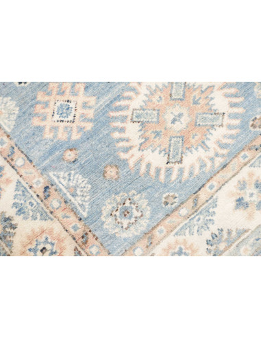 Tappeto Kazak Afghanistan 84x185 Azzurro Crema