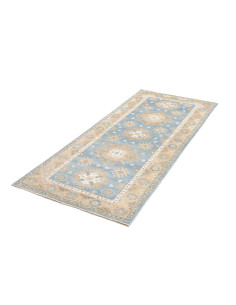 Tappeto Kazak Afghanistan 85x200 Blu Cielo Beig 2