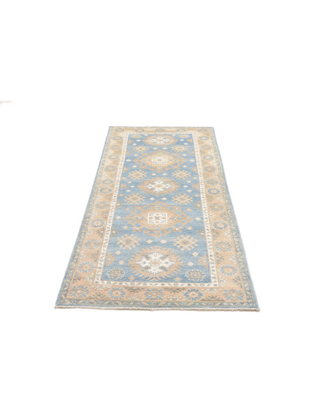Tappeto Kazak Afghanistan 85x200 Blu Cielo Beig
