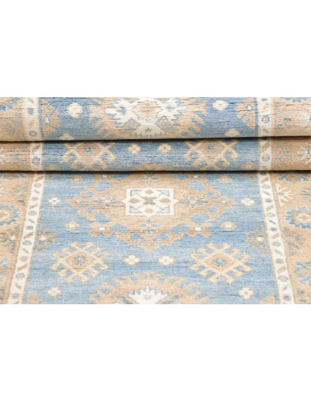 Tappeto Kazak Afghanistan 83x200 Azzurro Cielo