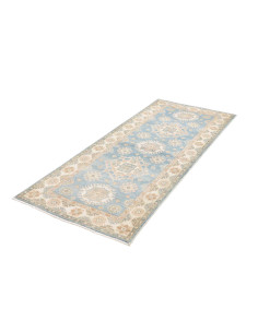Rug Kazak Afghanistan 79x191 Sky Blue Cream Bei 2