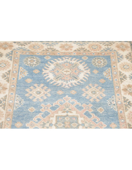 Tappeto Kazak Afghanistan 79x191 Celeste Crema