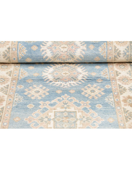 Tappeto Kazak Afghanistan 79x191 Celeste Crema