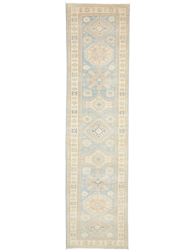 Tappeto Kazak Afghanistan 88x352 Blu Cielo Tenu