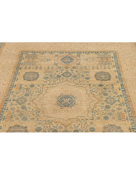 Tappeto Mamlouk Pakistan 145x196 Beige Blu Ocra