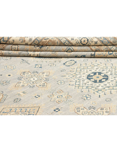 Rug Kazak Fine Pakistan 280x369 Sky Blue Beige