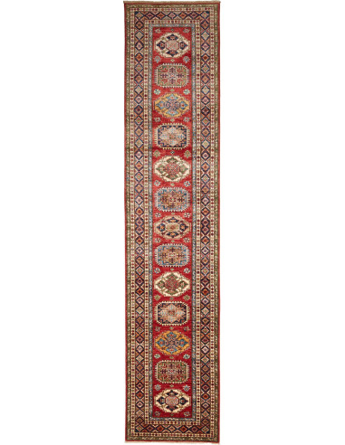 Tappeto Kazak Fine Pakistan 82x401 Rosso Beige