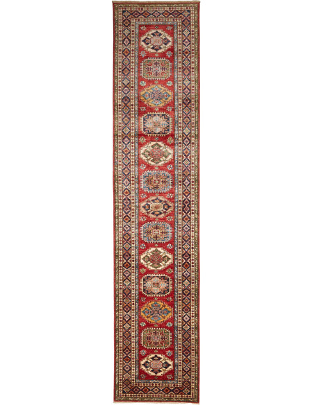 Tappeto Kazak Fine Pakistan 82x401 Rosso Beige