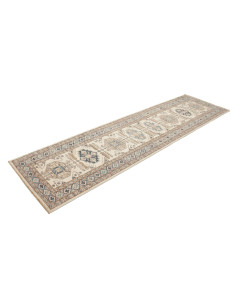 Tappeto Kazak Fine Pakistan 85x303 Crema Blu Ma 2