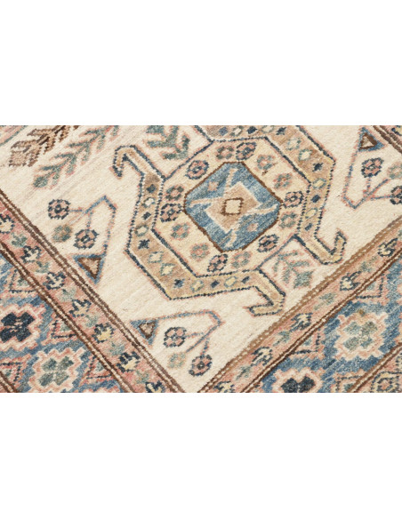 Rug Kazak Fine Pakistan 85x303 Cream Blue Brown
