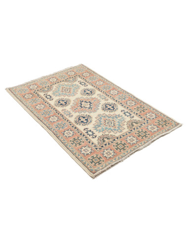 Rug Kazak Afghanistan 87x136 Cream Ivory Coral