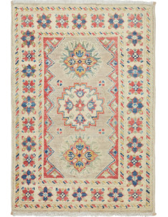 Rug Kazak Afghanistan 61x96 Beige Red Blue Yell